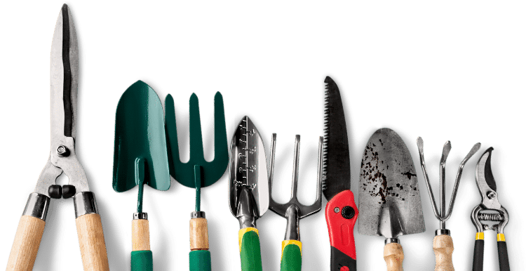 attrezzi per lavori di giardinaggio
